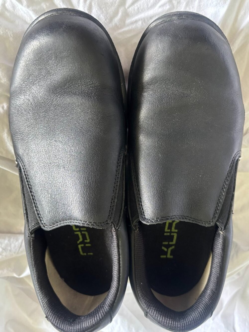 Kuru Women’s Kinetic Black Leather Slip-On Comfort Walking Shoes Size 7.5 Medium